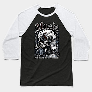 Music Skeleton Playing Guitar Baseball T-Shirt